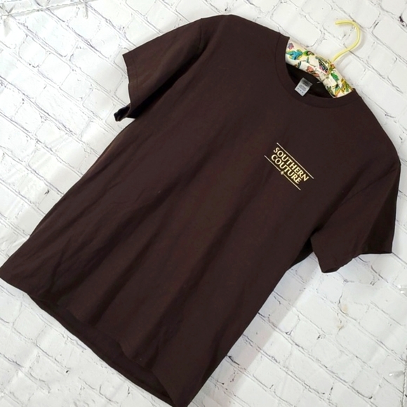 Southern Couture Labrador Retreiver Doodle Dog Fall Pumpkin Print Brown Tee Sz M - Picture 5 of 13